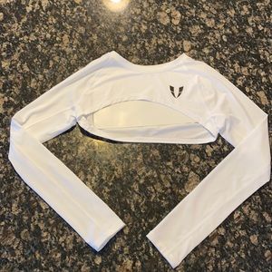 Firm Abs White long sleeve crop top